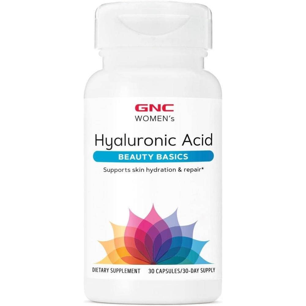 imageGNC Womens Hyaluronic Acid Skin Hydrating Daily Supplement Supports Moistureand Joint Health 30 Capsules30 Count Pack of 1