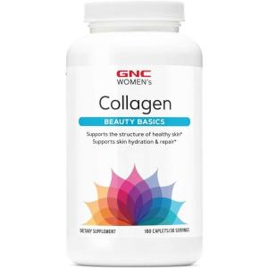 GNC Women’s Collagen Supplement, Supports Healthy Skin and Improves Elasticity, Targeted Cell Growth and Repair Formula with Hyaluronic Acid, Natural Collagen Source, 180 Caplets