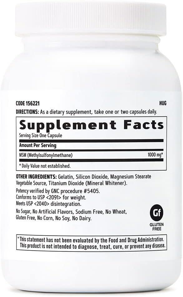 imageGNC MSM 1000mg 90 Capsules Supports Joint Cartilage90 Count Pack of 1