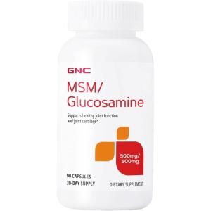 GNC MSM Glucosamine 500mg Supplement, Supports Healthy Joint Function, Supports Healthy Joint Cartilage, 30 Servings