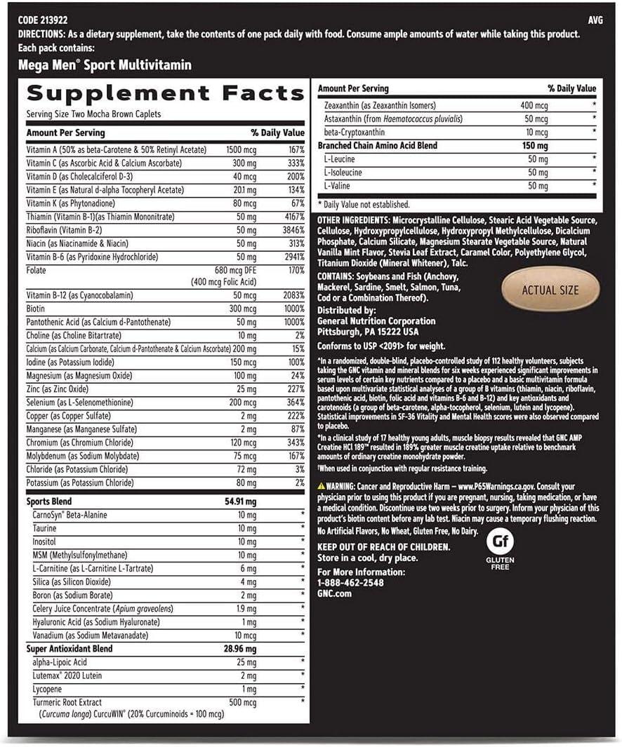 imageGNC AMP Mens Strength Vitapak Program 3 Products in 1 Pack Absorbable Creatine Mass Building Power Muscles Anabolic Primers Testosterone Boost Proven Ingredients Multivitamin 30Day Supply
