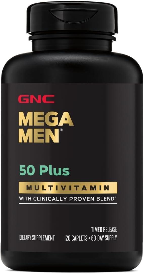 imageGNC Mega Men 50 Plus Multivitamin Antioxidants Heart Health Prostate and Circulatory Support 120 Count