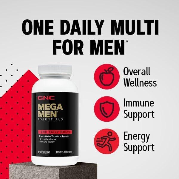 imageGNC Mega Men Essentials One Daily Multivitamin Supports Overall Health and Muscle Performance 60 Count60 Count Pack of 1