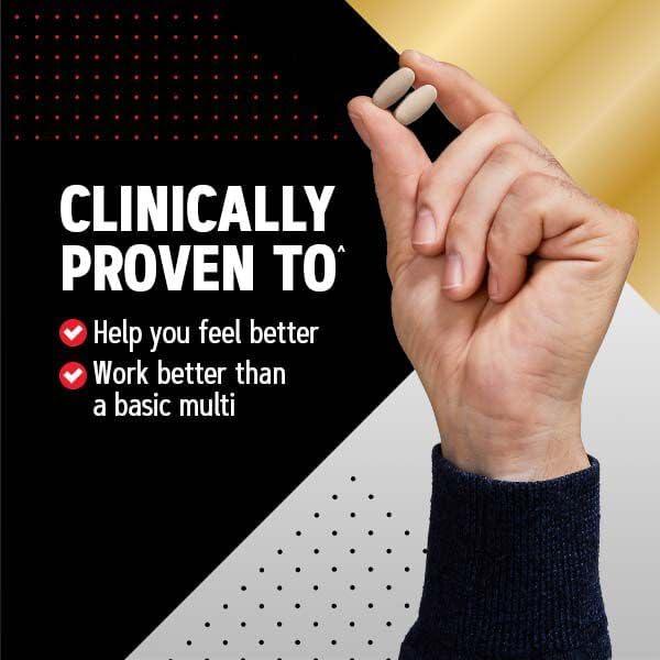 imageGNC Mega Men Multivitamin Caplets Clinically Proven to Feel Better Immune Support Energy Support Antioxidants B Vitamins Vitamin D3 Timed Release 180 count 90 day supply