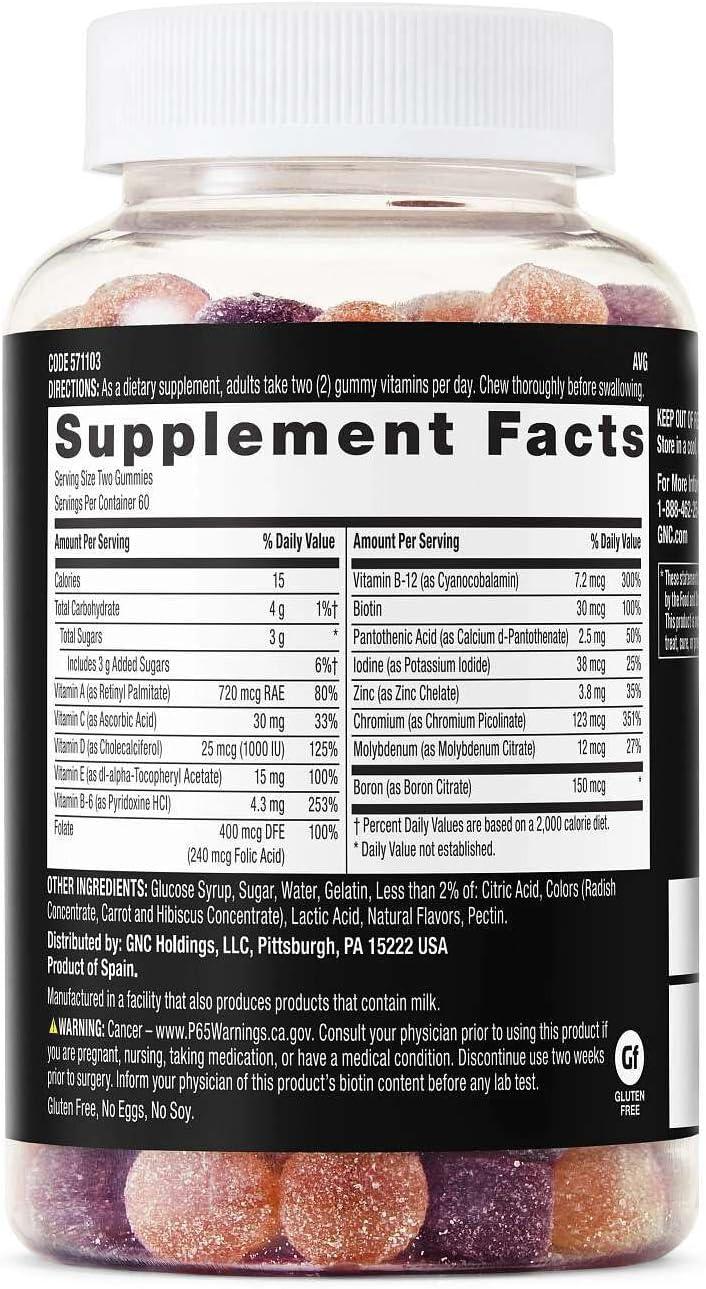 imageGNC Mega Men Multivitamin Gummy Energy Metabolism amp Immune Support Mixed Berry 120 Count120 Count Pack of 1