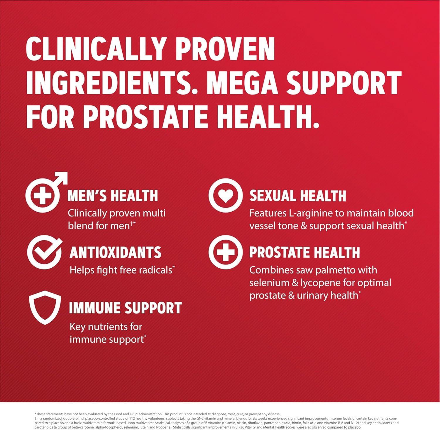 imageGNC Mega Men Prostate and Virility Multivitamin Supports Optimal Sexual Health and Prostate Health 90 Count