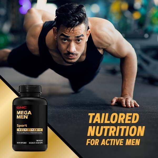 imageGNC Mega Men Sport Multivitamin Performance Muscle Function and General Health 180 Count180 Count Pack of 1