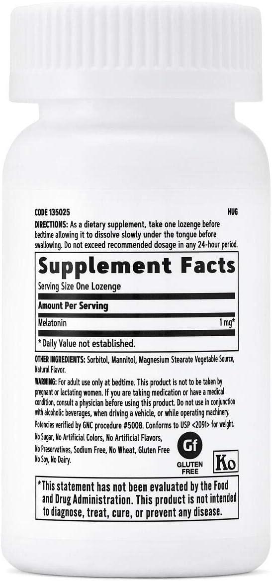 imageGNC Melatonin 1mg Cherry Supports Restful Sleep 120 Lozenges120 Count Pack of 1