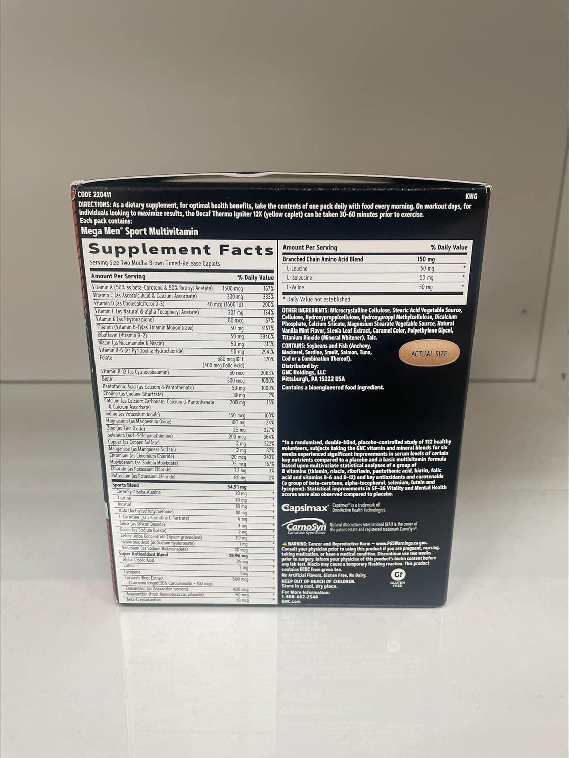 imageGNC Mens Ripped Clinically Studied Multivitamin Blend Lean Muscle Support NonStimulant Formula 30 Servings