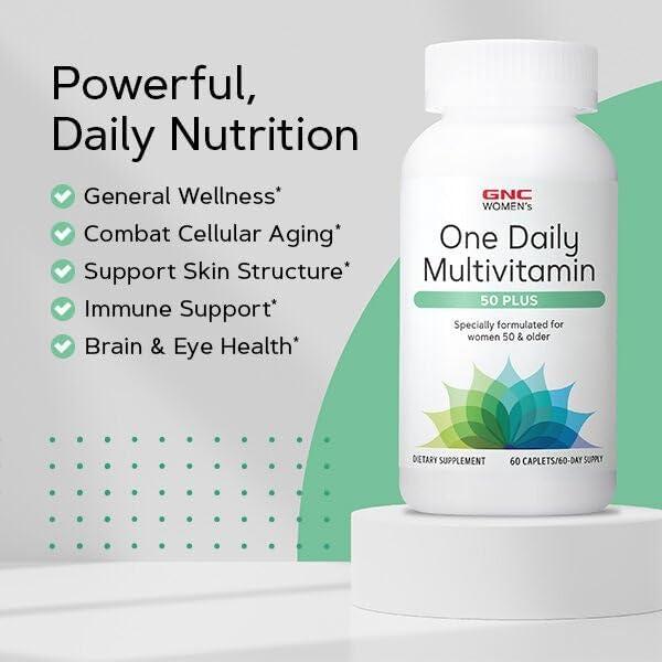 imageGNC Womens 50 Plus One Daily Multivitamin Supports Overall Wellness and Healthy Aging 60 Count60 Count Pack of 1