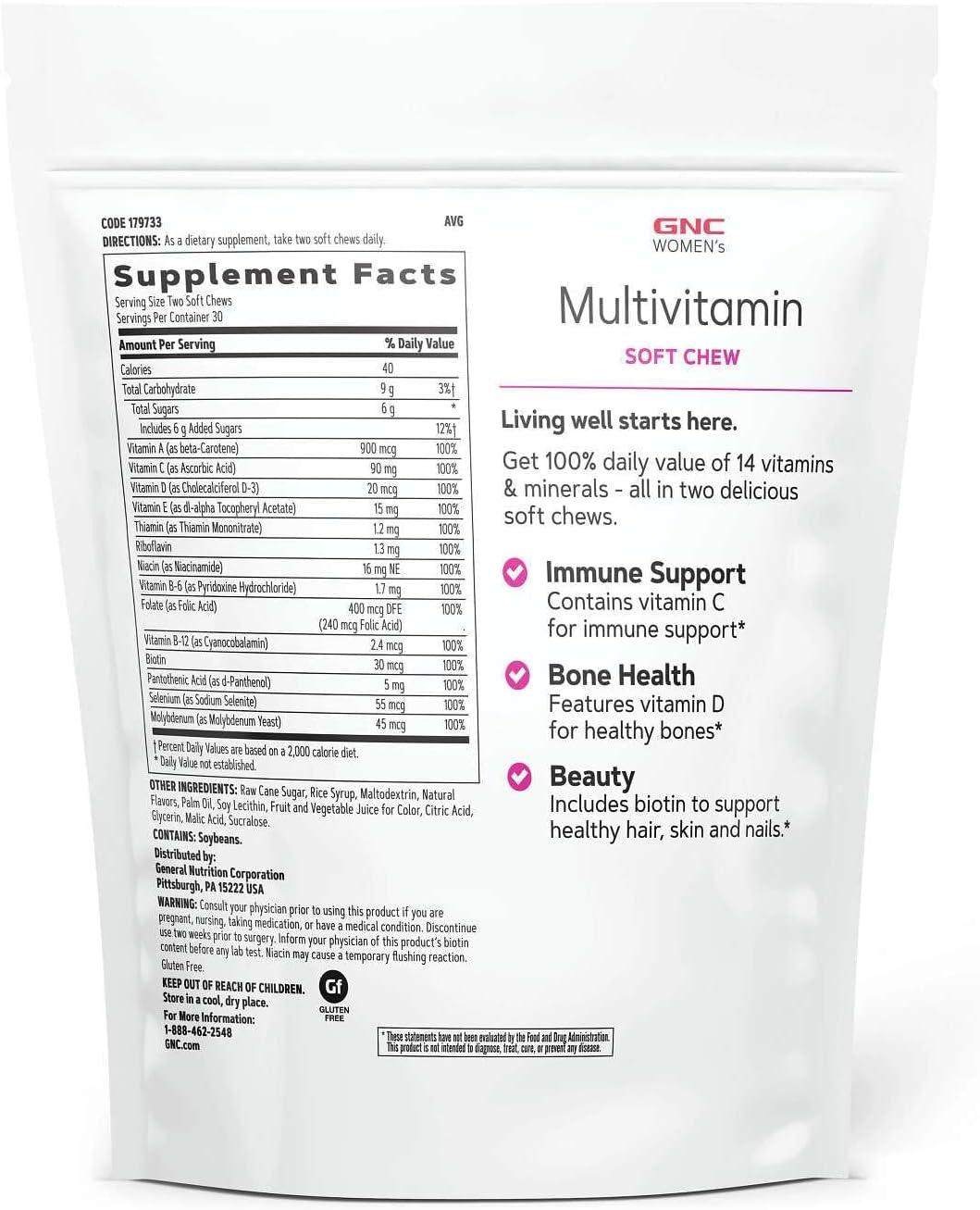 imageGNC Womens Multivitamin Soft Chew Mixed Fruit60 Count Pack of 1