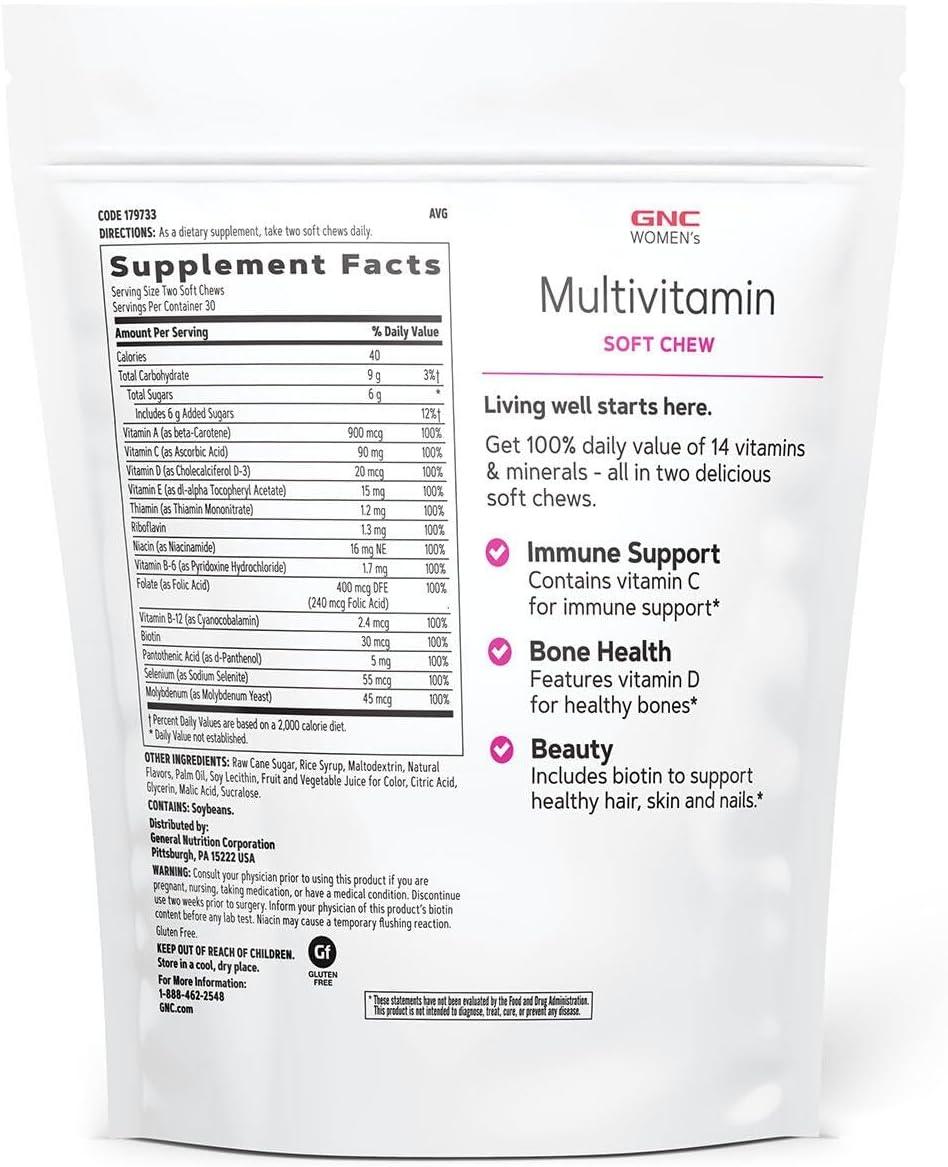 imageGNC Womens Multivitamin Soft Chew Mixed Fruit60 Count Pack of 2