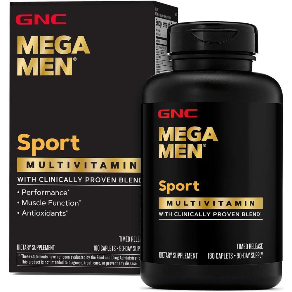 imageGNC Mega Men Sport Multivitamin Performance Muscle Function and General Health 180 Count180 Count Pack of 1
