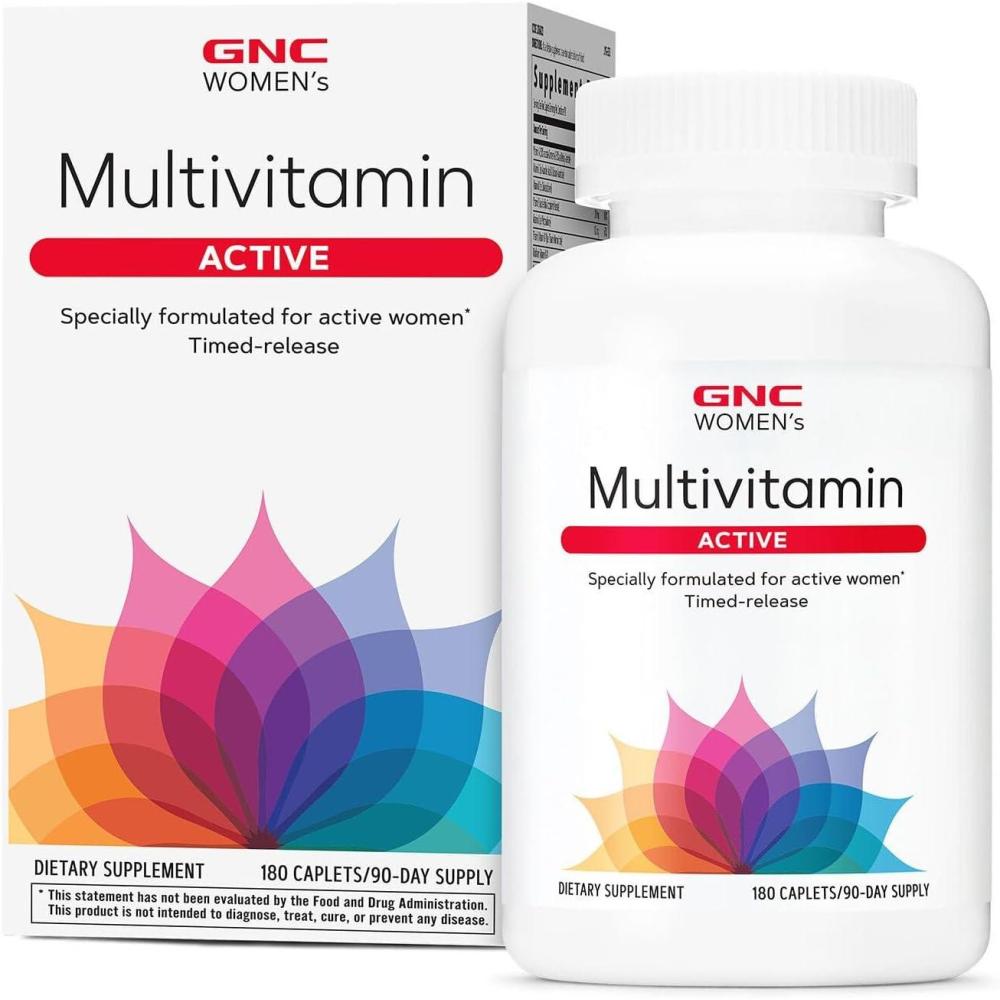 imageGNC Womens Active Multivitamin Clinically Proven for Nutrition Exercise Recovery Energy Production Bone Health Beauty Immune Biotin Iron Zinc 180 Caplets