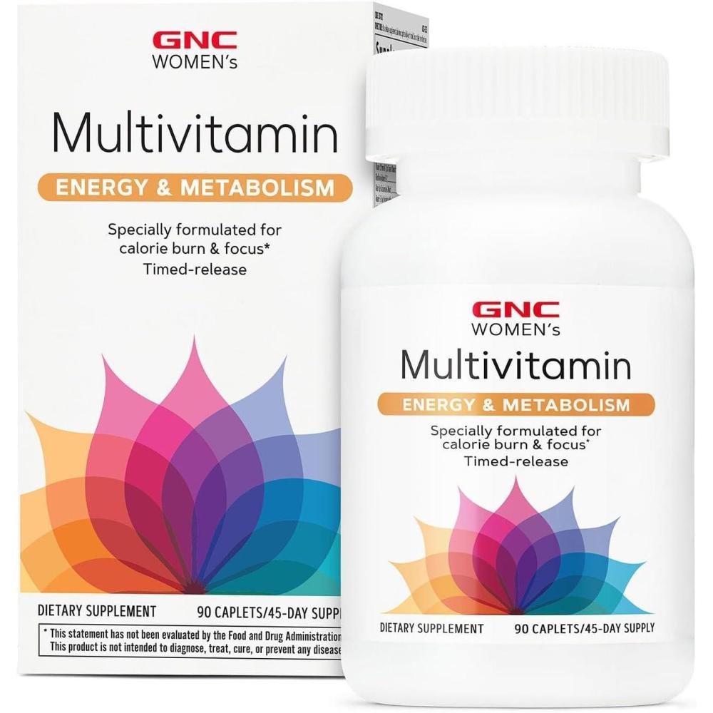 imageGNC Womens Energy and Metabolism Multivitamin for Focus Calorie Burn Active Nutrition Immune and Bone Health Beauty 90 Caplets