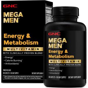 GNC Mega Men Energy & Metabolism Multivitamin | Antioxidants and Increased Calorie Burning | 180 Count