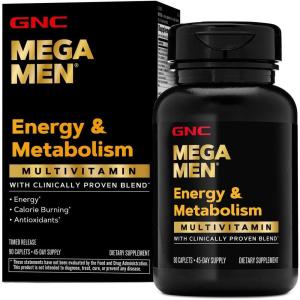 GNC Mega Men Energy & Metabolism Multivitamin | Antioxidants and Increased Calorie Burning | 90 Count