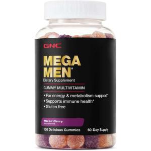 GNC Mega Men Multivitamin Gummy, Energy, Metabolism, & Immune Support, Mixed Berry, 120 Count(120 Count (Pack of 1))