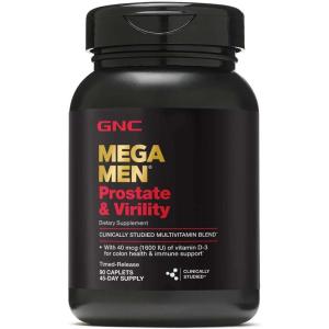GNC Mega Men Prostate and Virility Multivitamin, Supports Optimal Sexual Health and Prostate Health, 90 Count