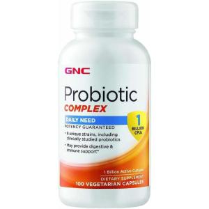 GNC Probiotic Complex Daily Need Supplement, Provides Digestive and Immune Support, 1 Billion CFUs, 100 Vegetarian Capsules, 100 Servings(100 Count (Pack of 2))