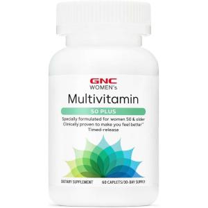 GNC Women’s Multivitamin 50 Plus, Supports Bone, Eye, Memory, Brain and Skin Health with Vitamin D, Calcium and B12, Helps Increase Energy Production, 60 Caplets(60 Count (Pack of 1))
