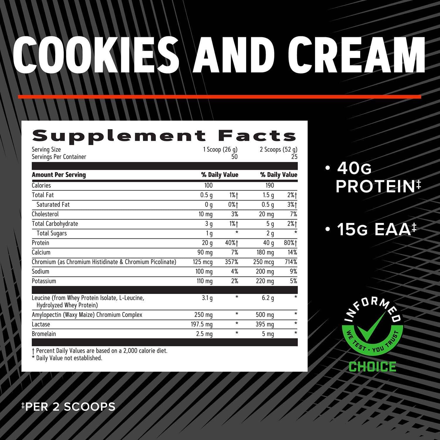 imageGNC AMP Wheybolic Clinically Proven Protein Powder 40g Whey Protein BCAA Leucine Increases Muscle Strength Muscle Building 3rd Party Tested Gluten Free Fruity Crisps 25 ServingsCookies and Cream
