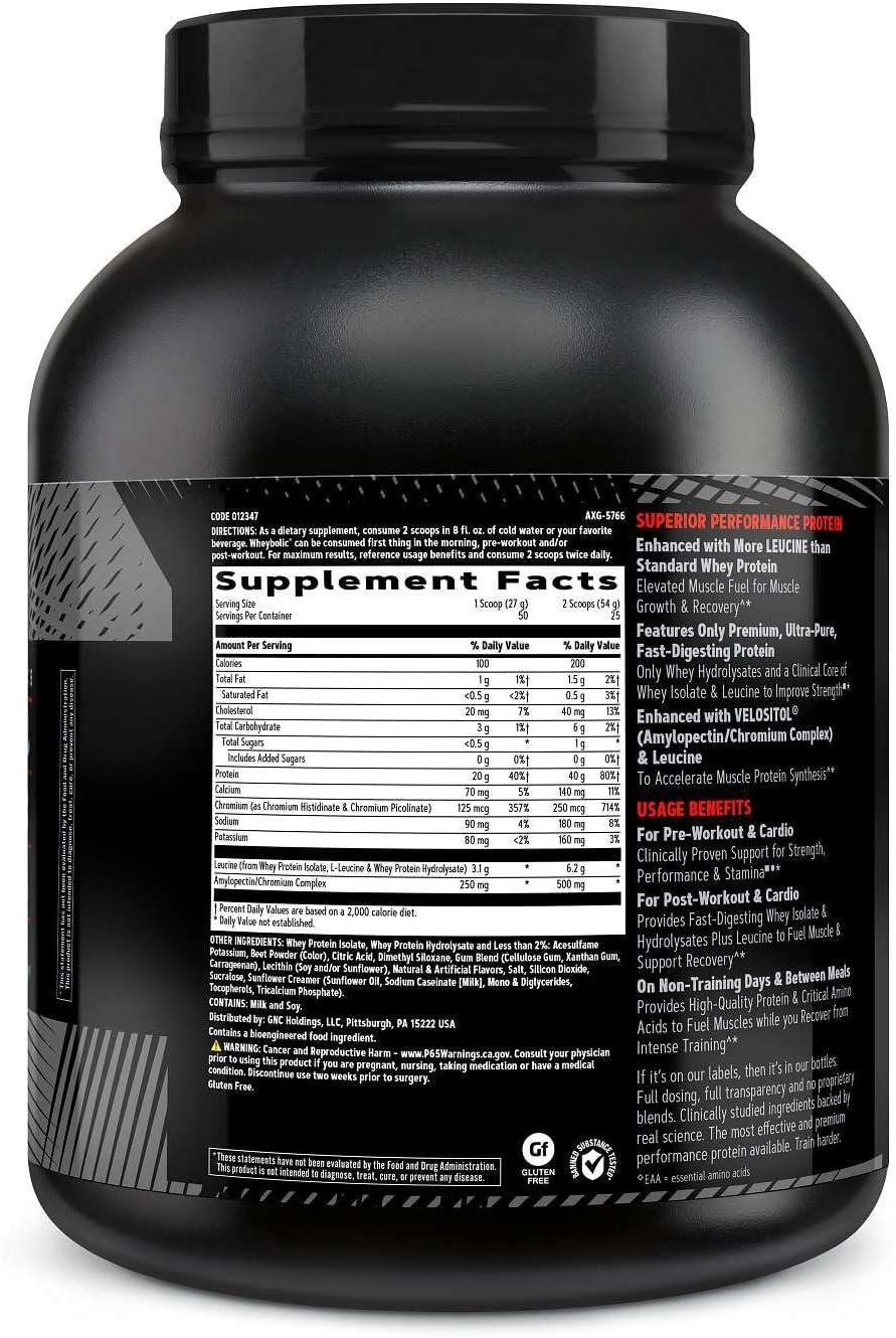 imageGNC AMP Wheybolic Clinically Proven Protein Powder 40g Whey Protein BCAA Leucine Increases Muscle Strength Muscle Building 3rd Party Tested Gluten Free Fruity Crisps 25 ServingsStrawberries and Cream