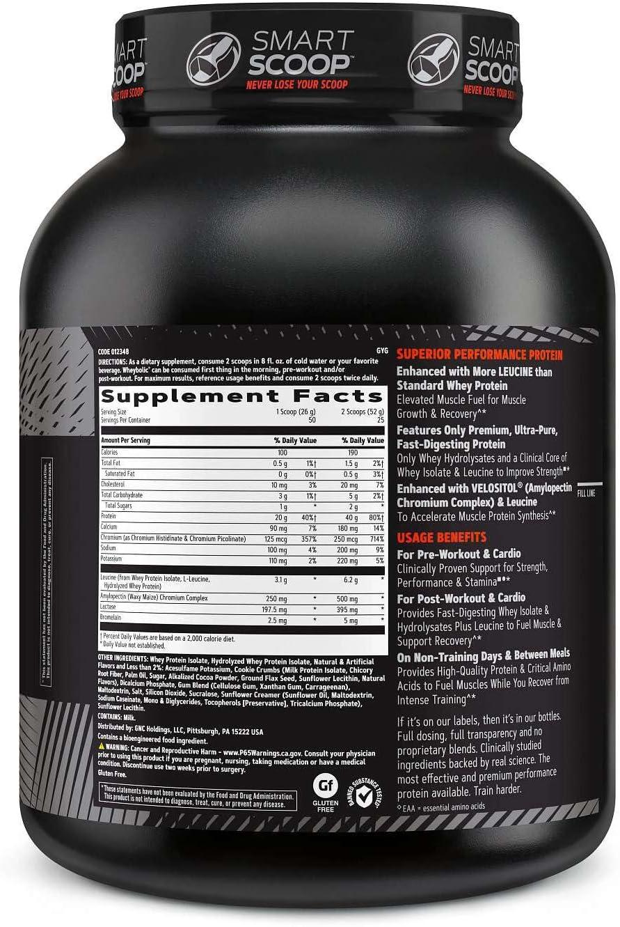 imageGNC AMP Wheybolic Clinically Proven Protein Powder 40g Whey Protein BCAA Leucine Increases Muscle Strength Muscle Building 3rd Party Tested Gluten Free Fruity Crisps 25 ServingsCookies and Cream