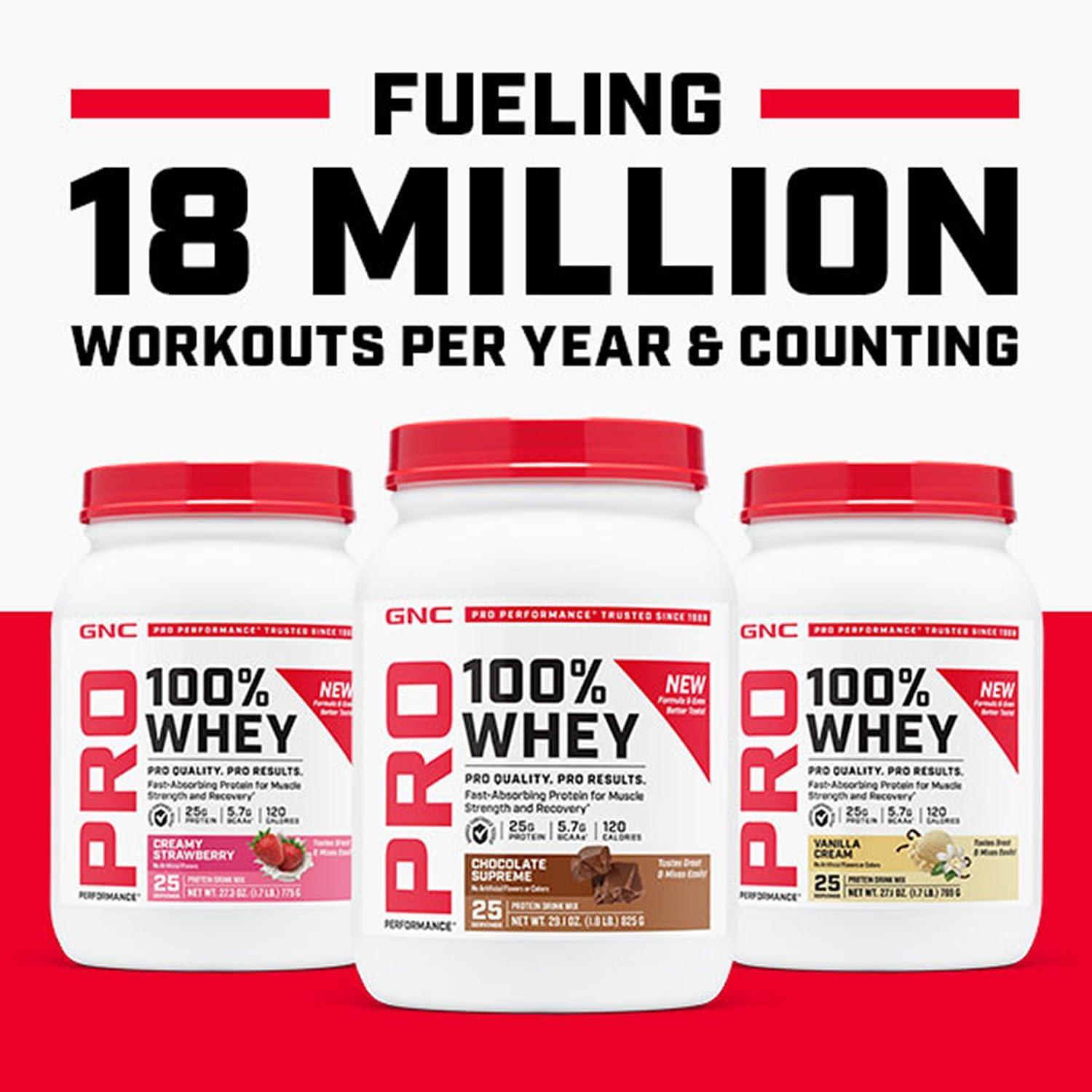 imageGNC Pro Performance 100 Whey Vanilla Cream 12 ServingsChocolate Supreme