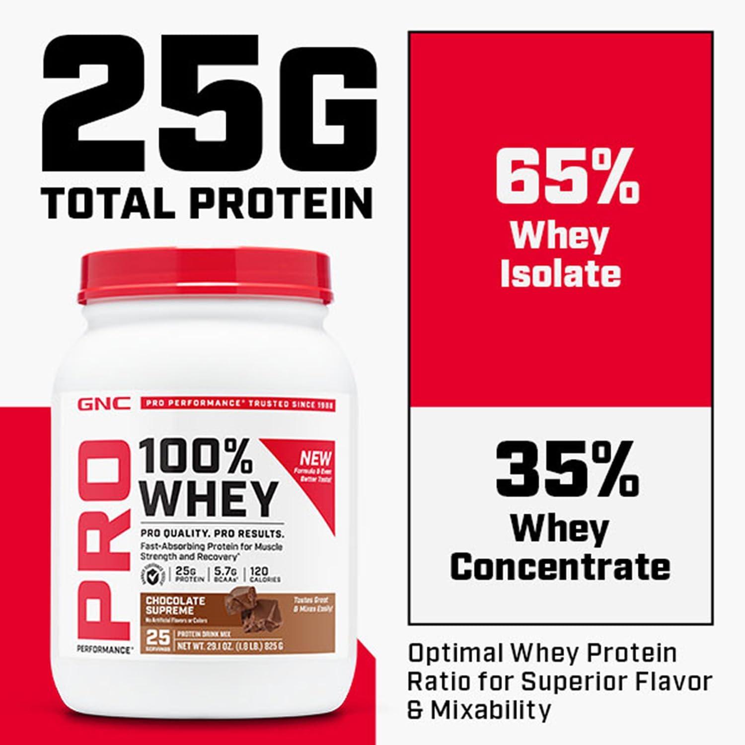 imageGNC Pro Performance 100 Whey Vanilla Cream 12 ServingsChocolate Supreme
