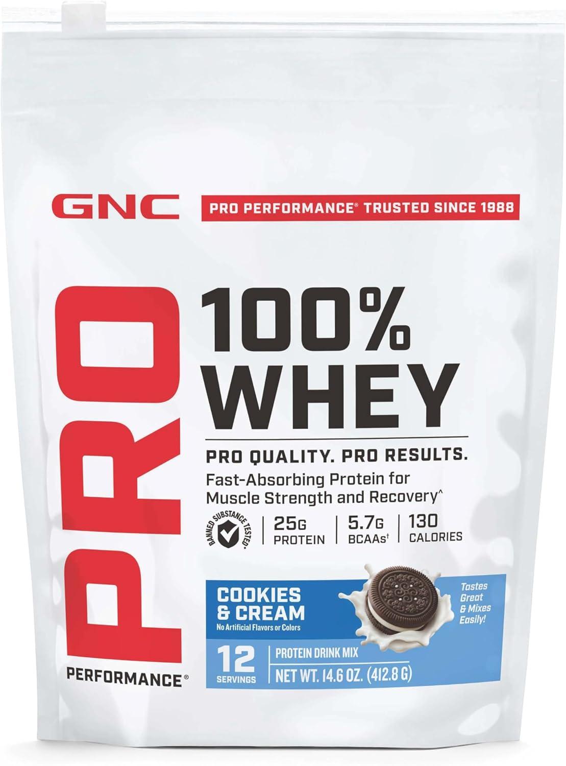 imageGNC Pro Performance 100 Whey Vanilla Cream 12 ServingsCookies and Cream