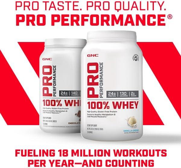 imageGNC Pro Performance 100 Whey Vanilla Cream 12 ServingsCreamy Strawberry