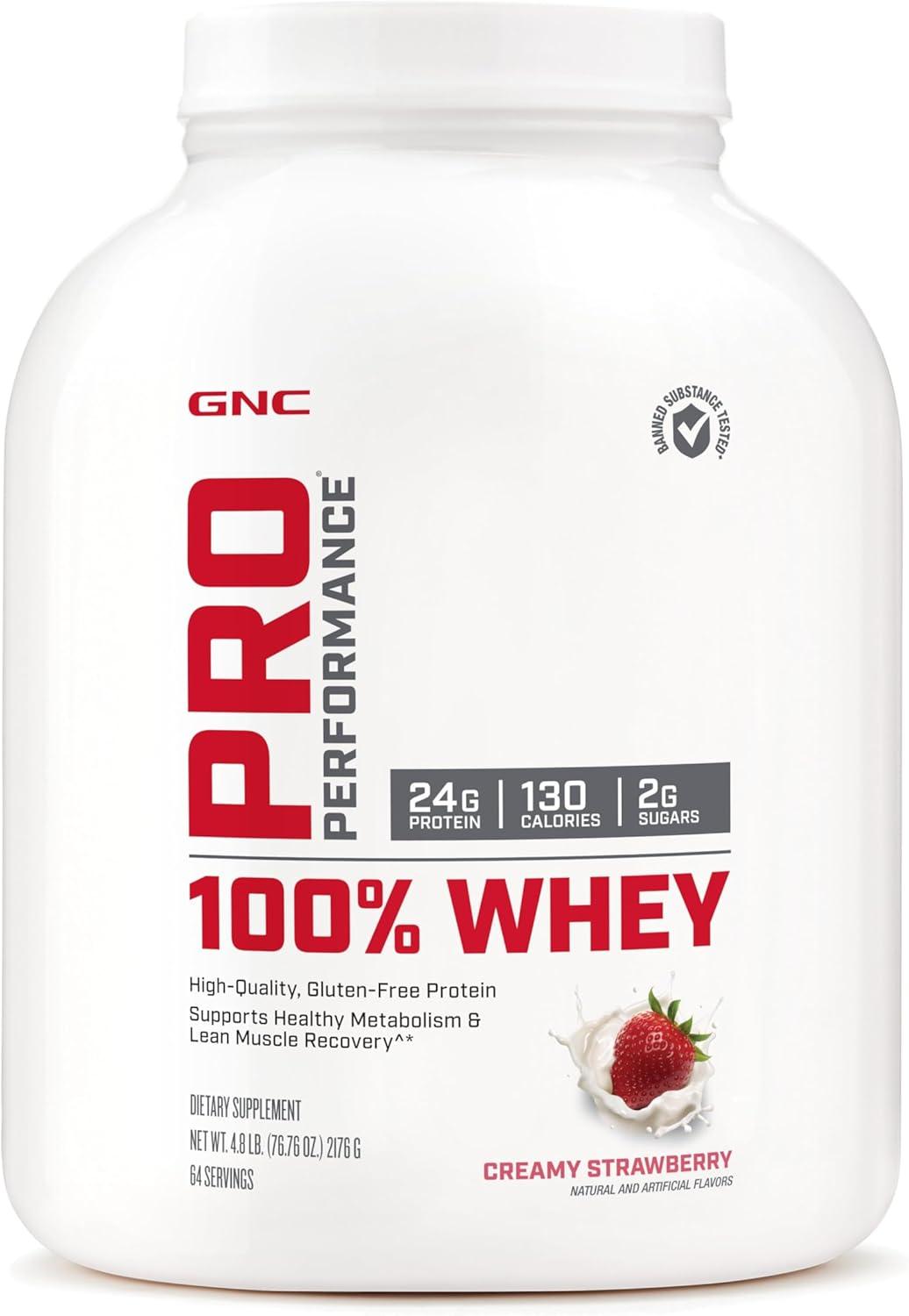 imageGNC Pro Performance 100 Whey Vanilla Cream 12 ServingsCreamy Strawberry