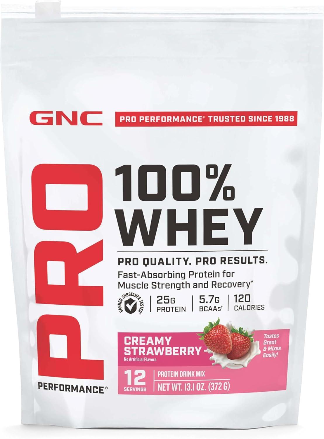 imageGNC Pro Performance 100 Whey Vanilla Cream 12 ServingsStrawberry