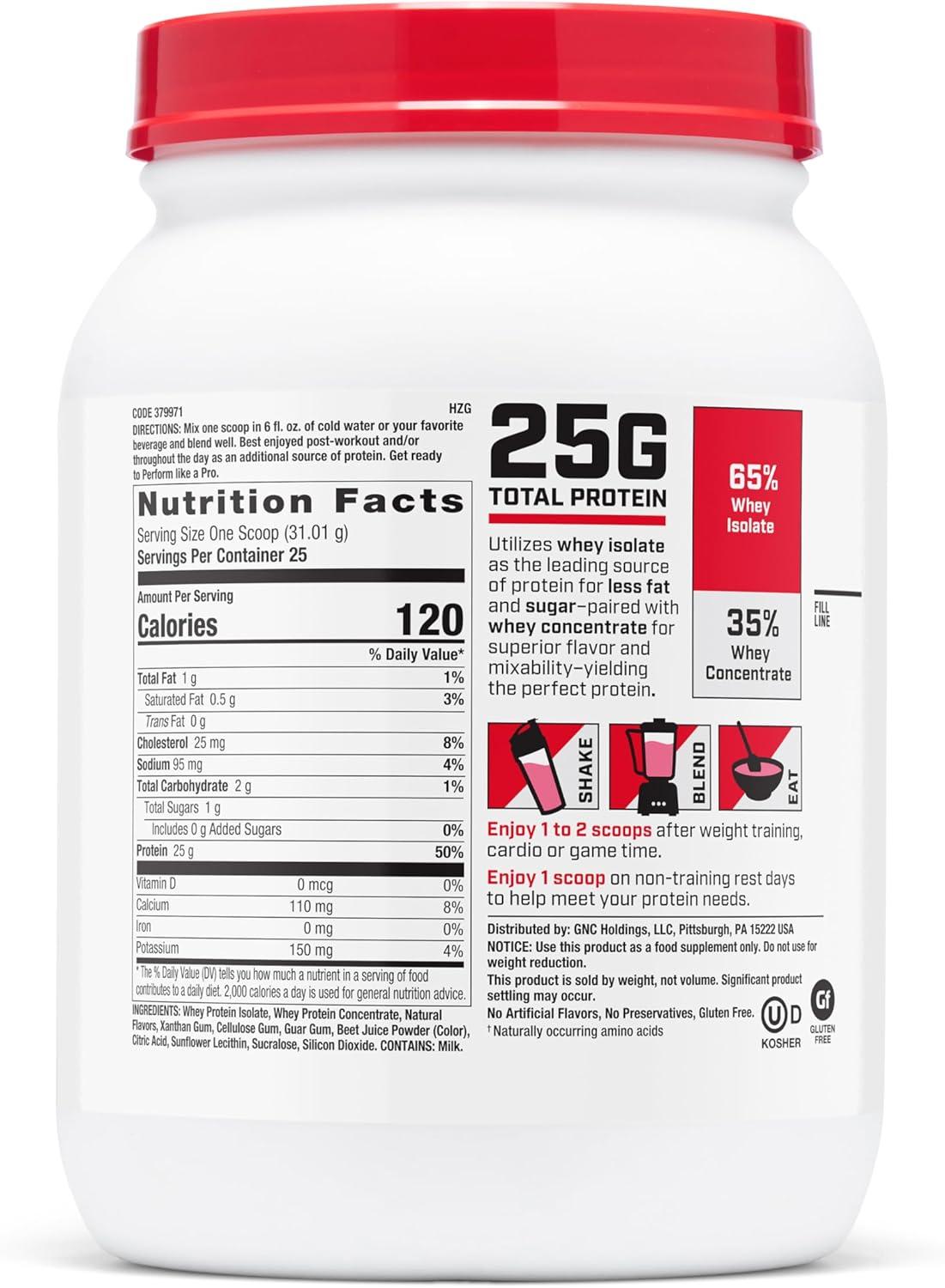 imageGNC Pro Performance 100 Whey Vanilla Cream 12 ServingsStrawberry