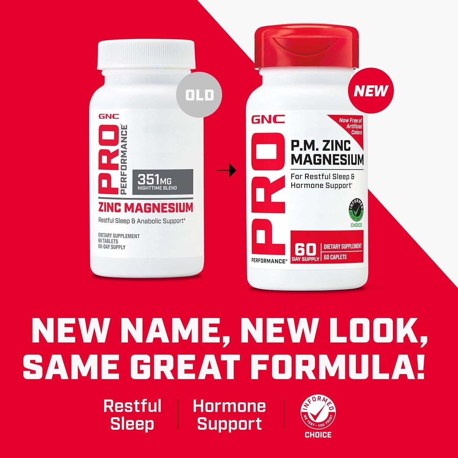 imageGNC Pro Performance Zinc Magnesium 60 Tablets Supports Restful Sleep and Anabolic Support