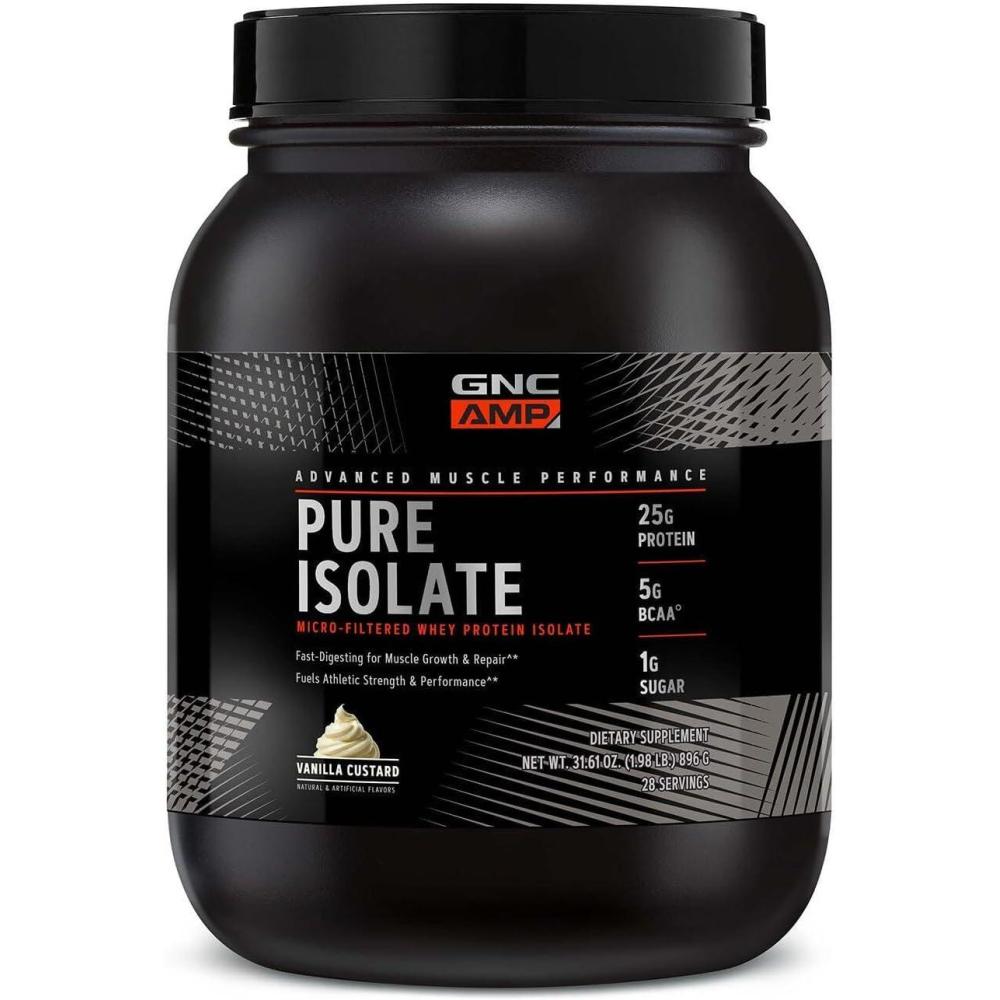 imageGNC AMP Pure Isolate Whey Protein  Vanilla Custard 28 ServingsVanilla Custard