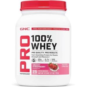 GNC Pro Performance 100% Whey – Vanilla Cream (12 Servings)(Strawberry)