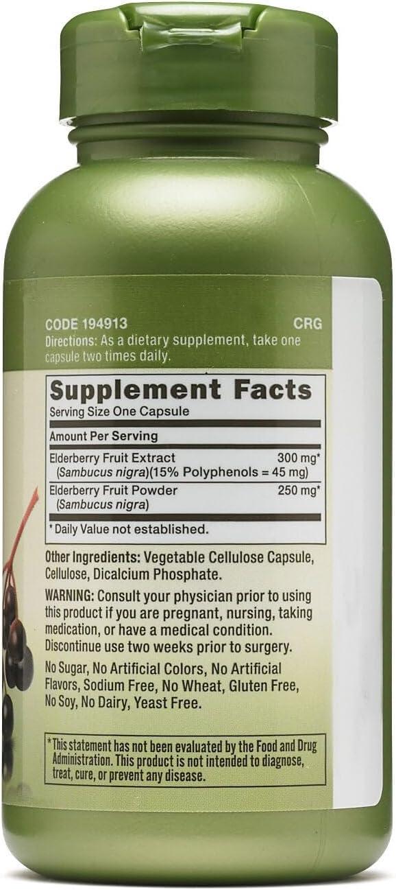 imageGNC Herbal Plus Elderberry Fruit 550mg Vegetarian Supplement 100 Servings100 Count Pack of 1