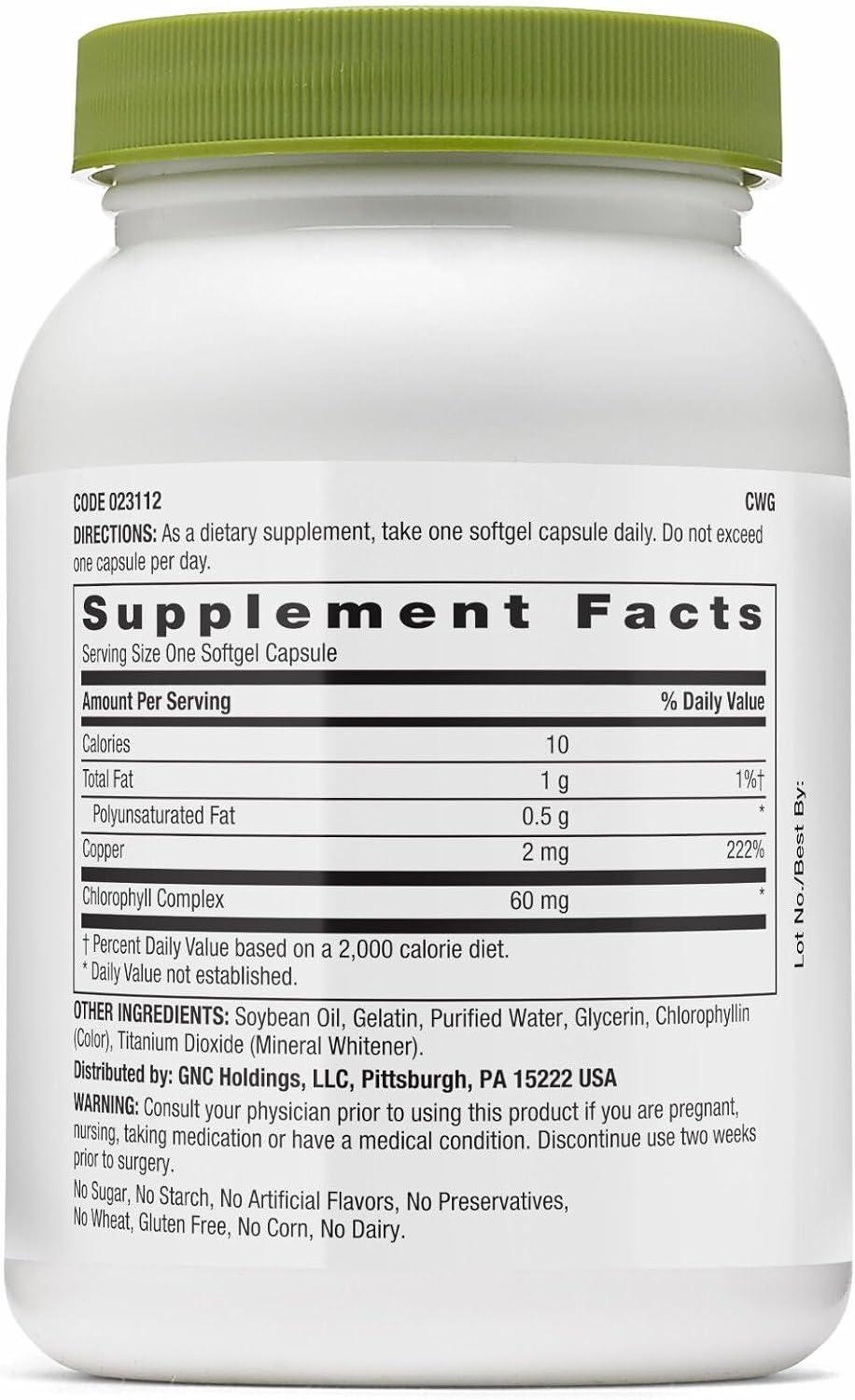 imageGNC Superfoods Triple Chlorophyll 90 Softgels90 Count Pack of 1