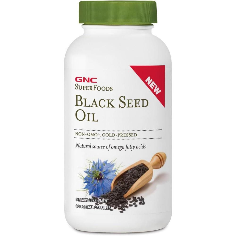 imageGNC SuperFoods Black Seed Oil Natural Source of Omega Fatty Acids 90 Softgel Capsules
