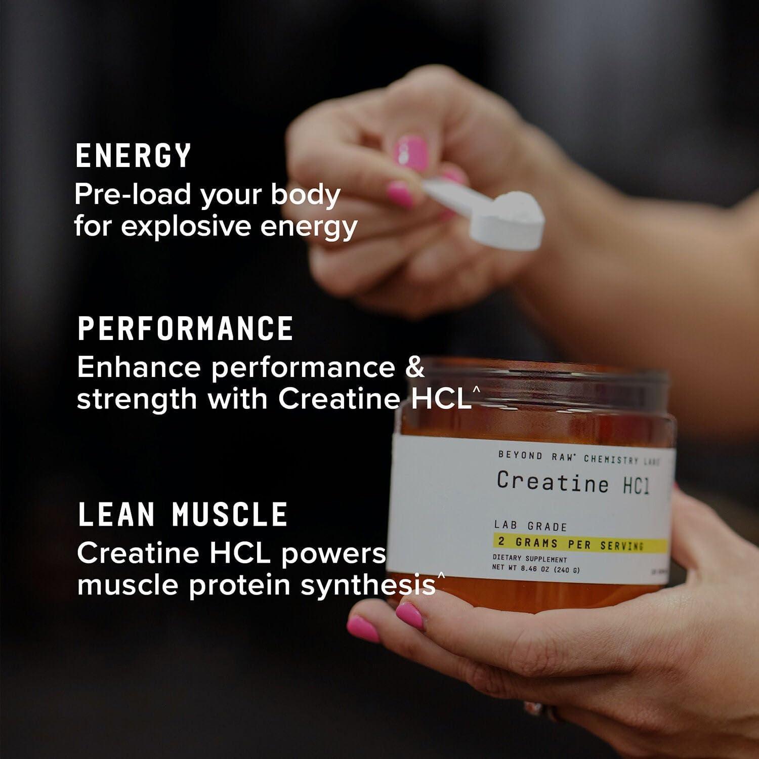 imageBEYOND RAW Creatine HCl Powder Science Backed Lab Grade Creatine for Women amp Men Muscle Strength Energy Production Athletic Performance Cognitive Support Cellular Hydration 60 Servings60 Servings