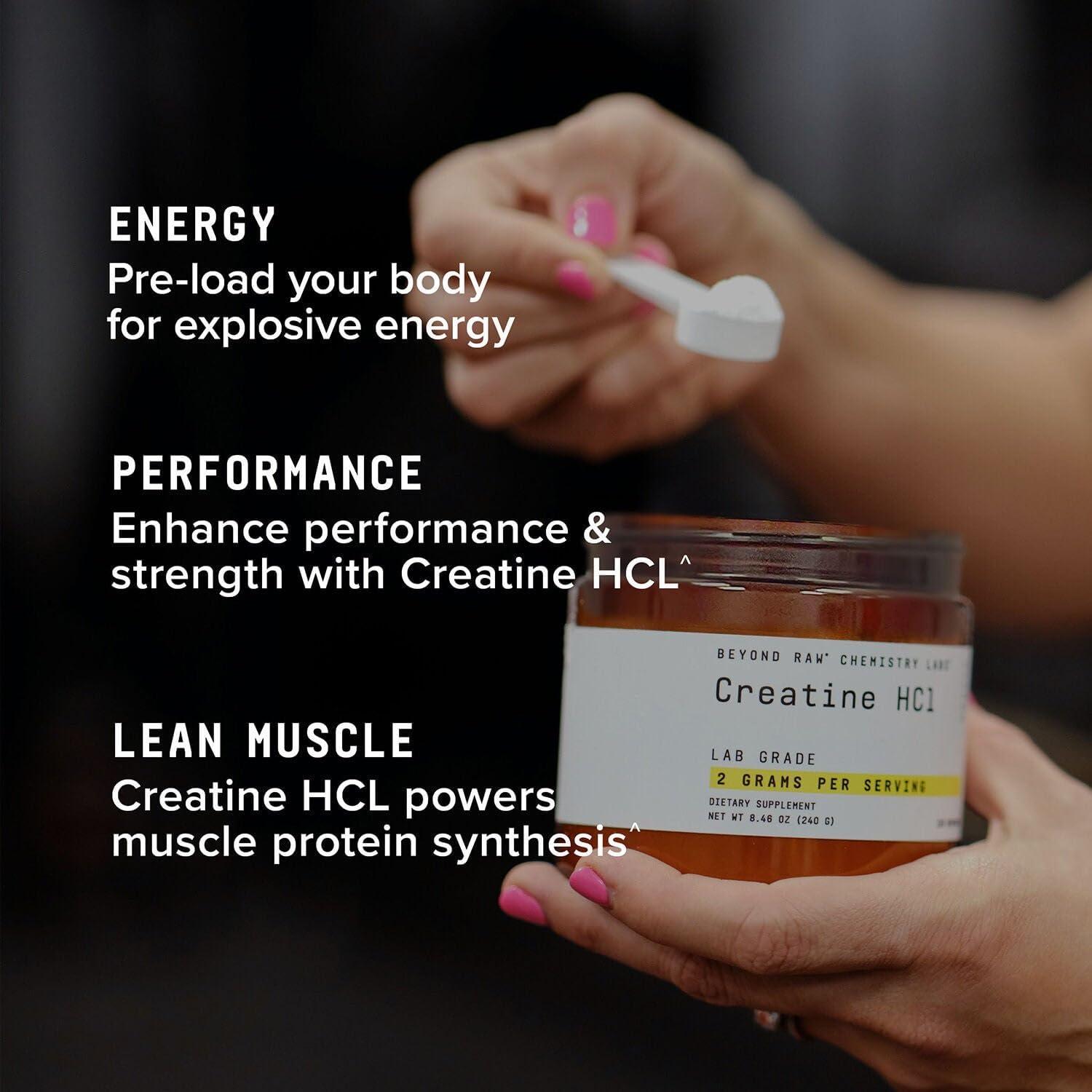 imageBEYOND RAW Creatine HCl Powder Science Backed Lab Grade Creatine for Women amp Men Muscle Strength Energy Production Athletic Performance Cognitive Support Cellular Hydration 60 Servings120 Servings