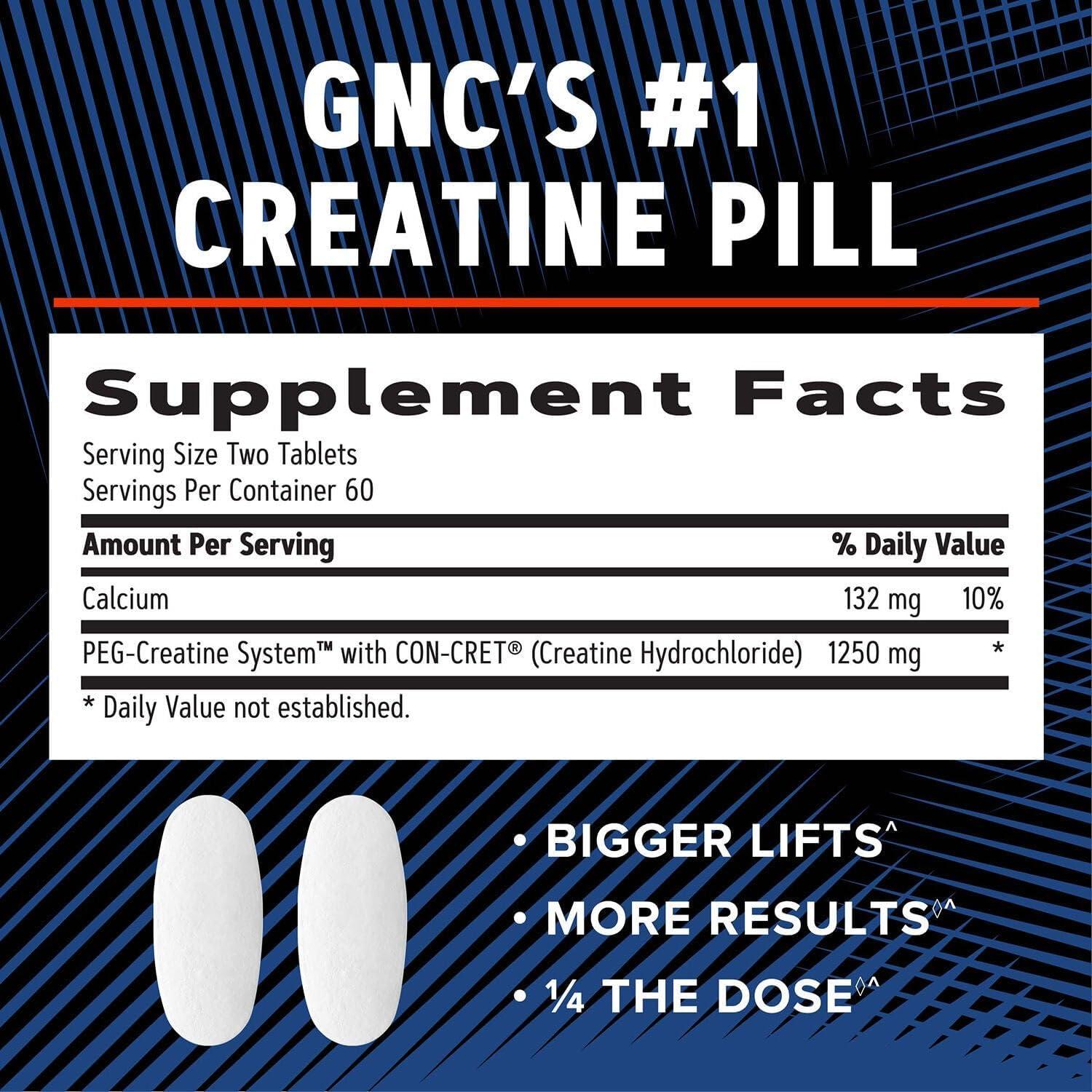 imageGNC AMP Creatine HCl 189 Pills Clinically Proven Strength amp Muscle Builder Athletic Performance Energy Production Recovery Supplement Fast Absorbing Gluten Free Formula 60 Servings120 Count Pack of 1