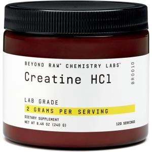 BEYOND RAW Creatine HCl Powder, Science Backed, Lab Grade, Creatine for Women & Men, Muscle Strength, Energy Production, Athletic Performance, Cognitive Support, Cellular Hydration, 60 Servings(120 Servings)