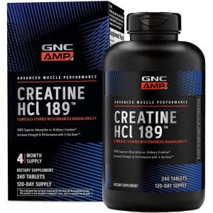 GNC AMP Creatine HCl 189 Pills, Clinically Proven Strength & Muscle Builder, Athletic Performance, Energy Production, Recovery Supplement, Fast Absorbing, Gluten Free Formula, 60 Servings(240 Count (Pack of 1))