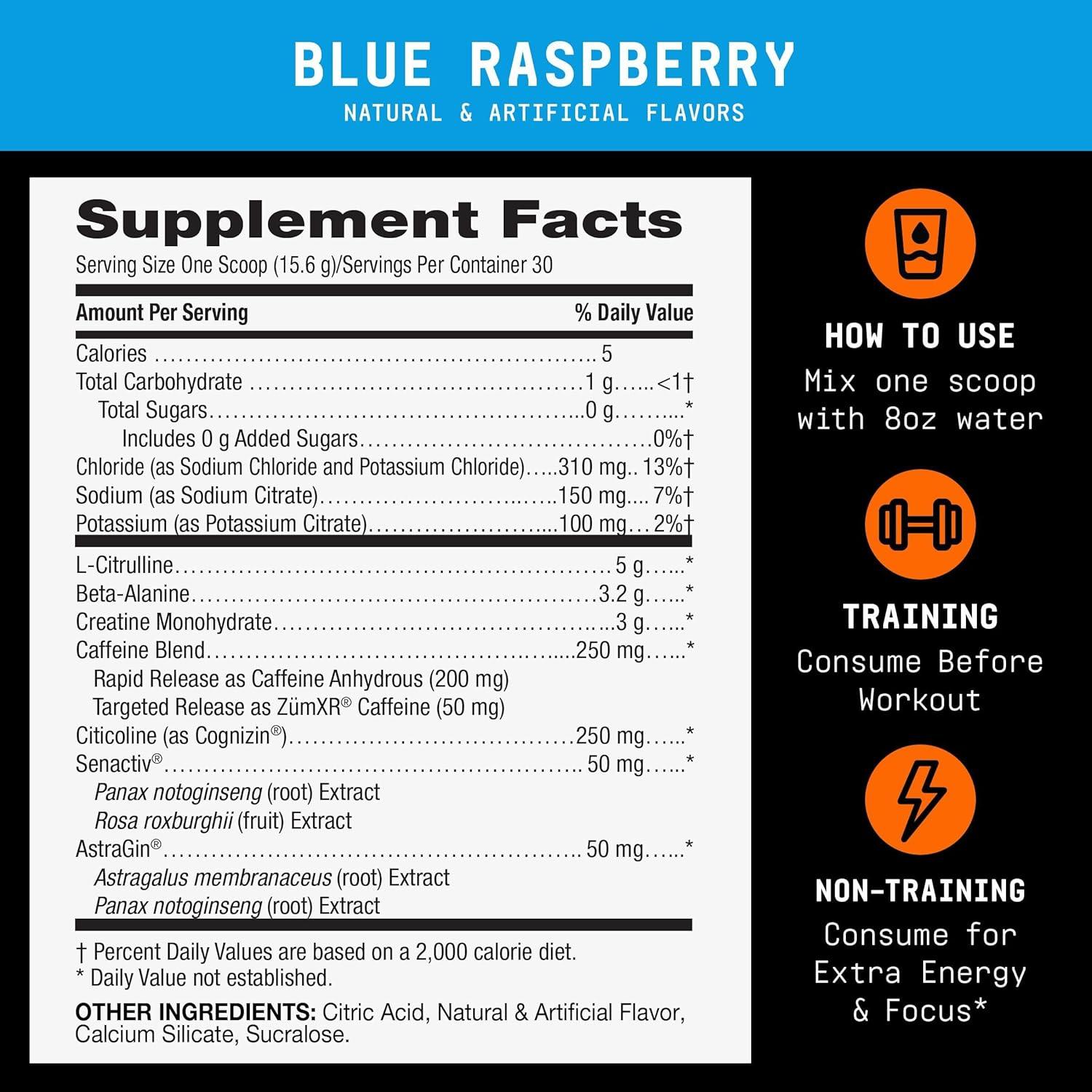 imageBEYOND RAW LIT V2 Clinical Strength Pre Workout Powder Hits Harder Bigger Pumps Caffeine LCitrulline Creatine Blue Raspberry 30 ServingsBlue Raspberry