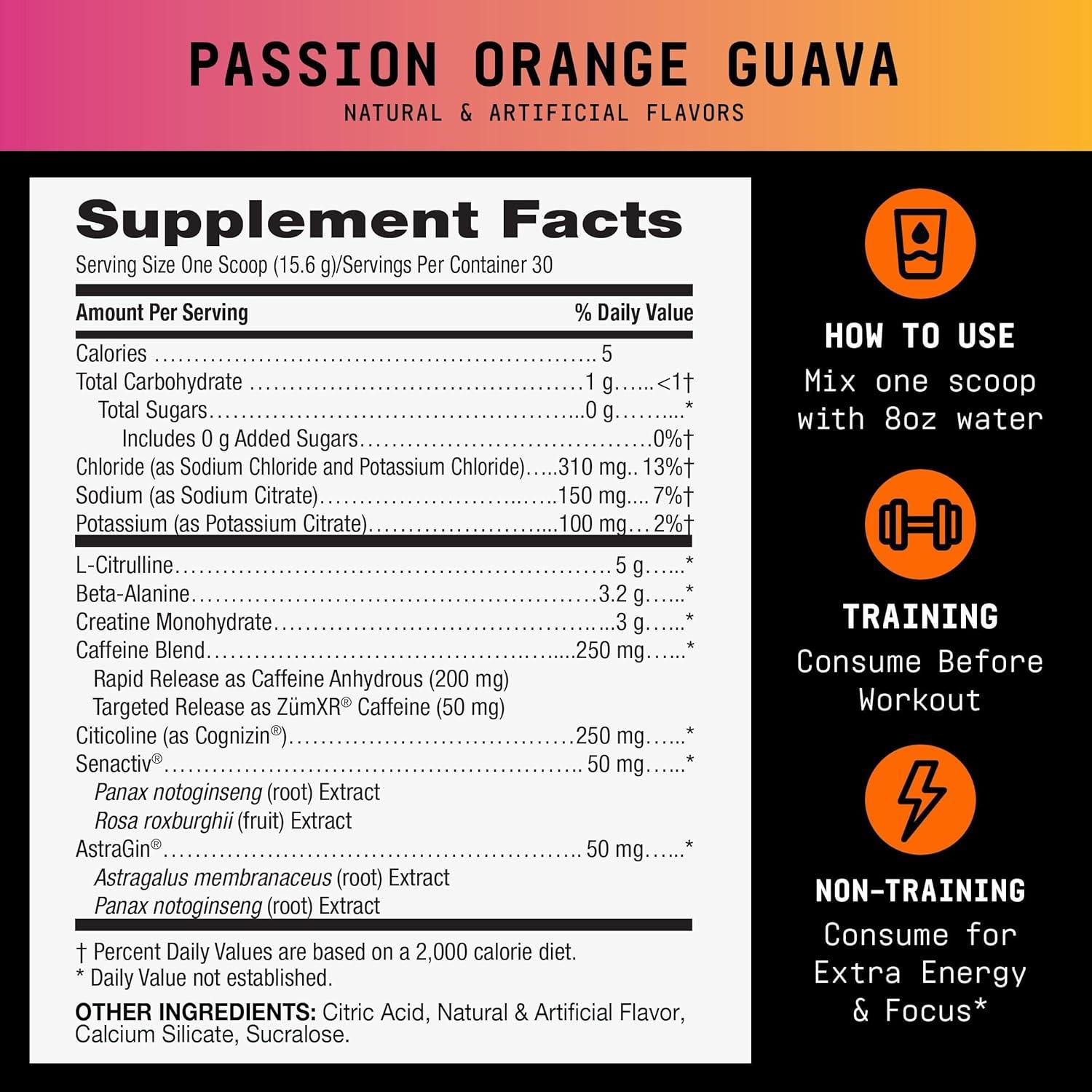 imageBEYOND RAW LIT V2 Clinical Strength Pre Workout Powder Hits Harder Bigger Pumps Caffeine LCitrulline Creatine Blue Raspberry 30 ServingsPassion Orange Guava
