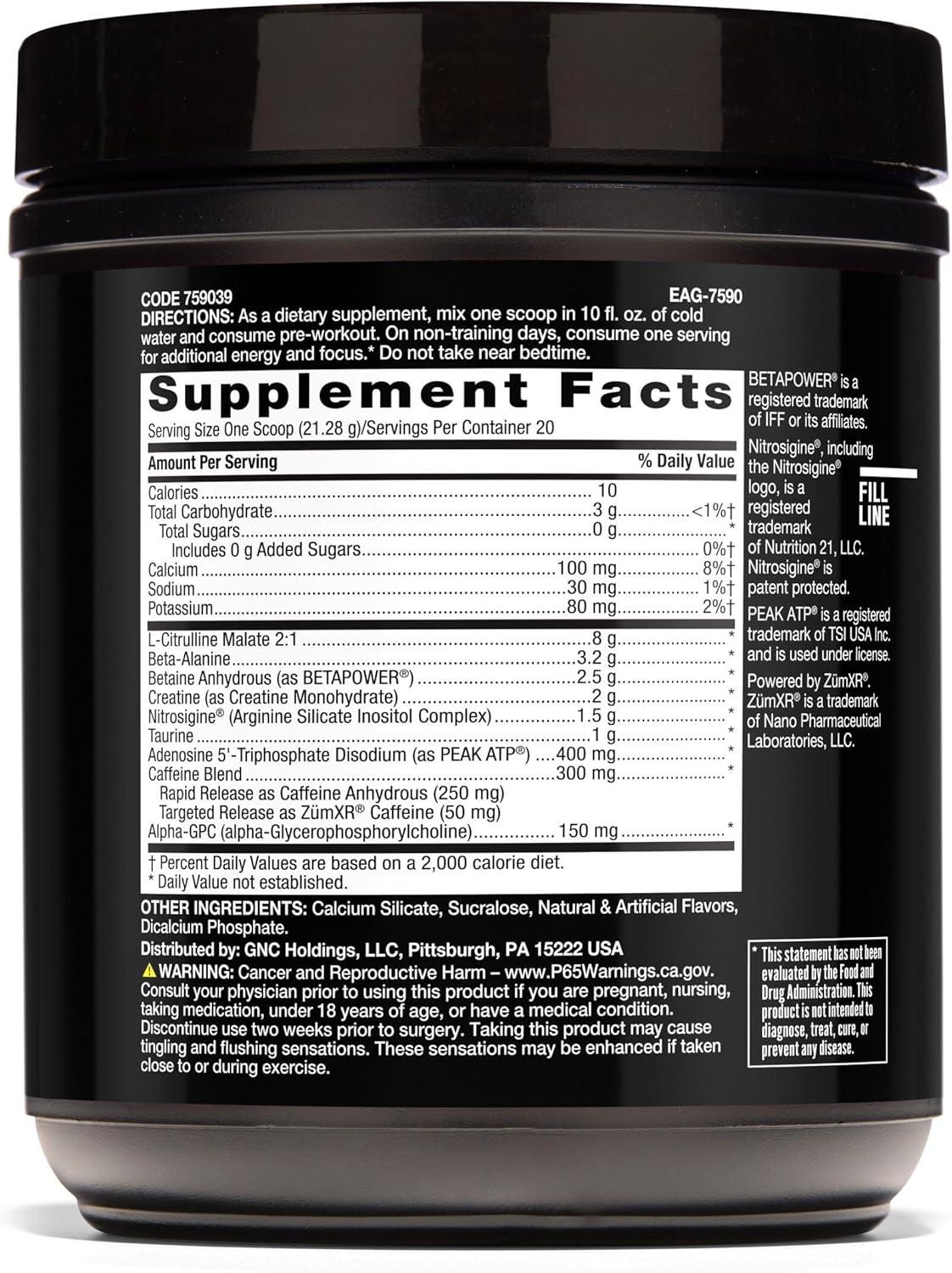 imageBeyond Raw LIT Advanced Pre Workout Formula Sour Green Apple for Energy Focus Endurance Targeted Release Caffeine Creatine Betaine Beta Alanine Taurine 20 Servings