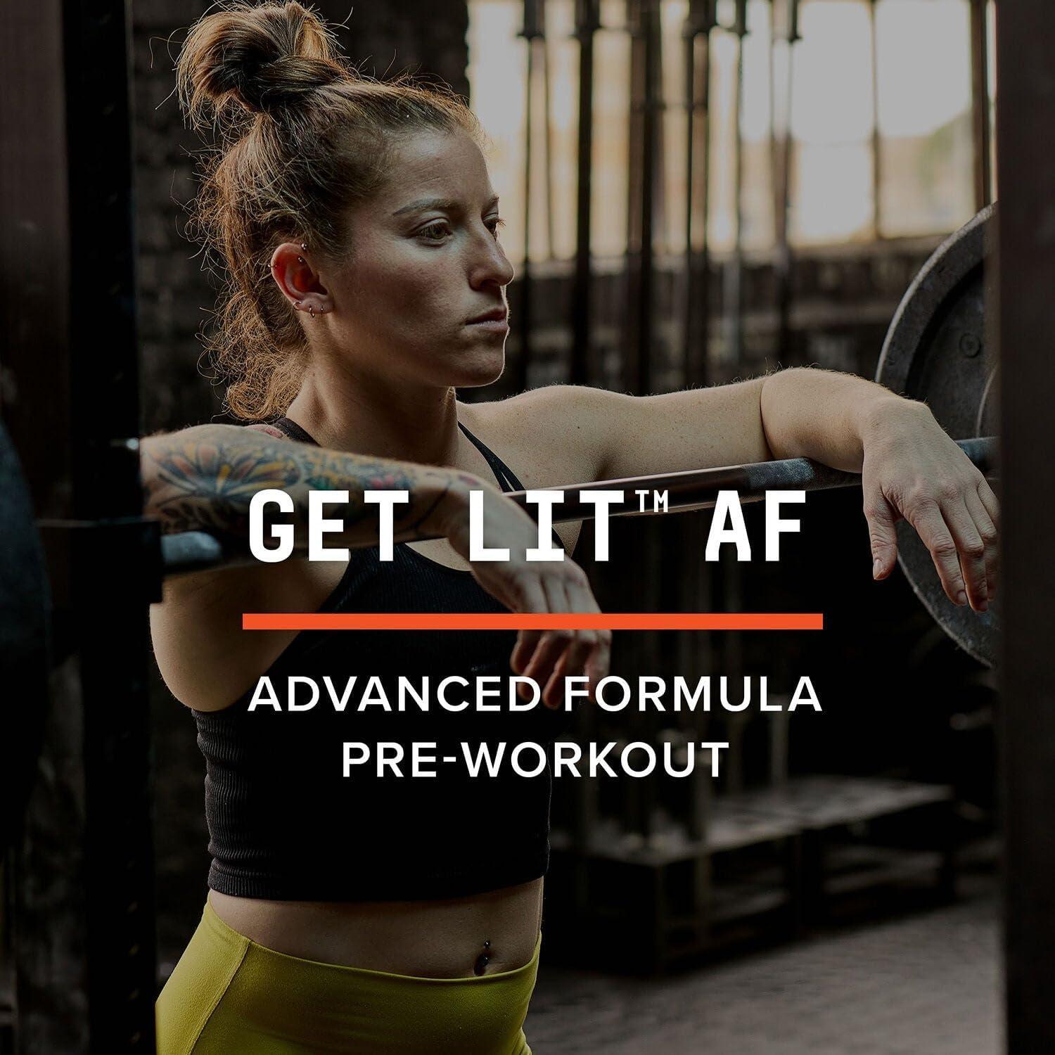 imageBeyond Raw LIT Advanced Pre Workout Formula Sour Green Apple for Energy Focus Endurance Targeted Release Caffeine Creatine Betaine Beta Alanine Taurine 20 Servings